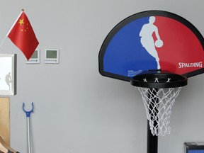 A view of the interior of a closed NBA store at a NBA-themed lifestyle complex on the outskirts of Tianjin, China, October 10, 2019.