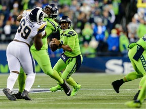 Seattle Seahawks' quarterback Russell Wilson helped direct his team to an exciting 30-29 win Thursday against the Los Angeles Rams at CenturyLink Field.