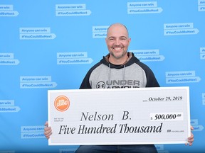 Nelson Botelho, a train conductor from Surrey, B.C., won half a million dollars in B.C.'s Daily Grand Prize lottery.