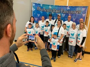 More than 500 people took part in Saturday's inaugural Butterfly Vancouver Run, which featured 5K and 2K runs and walks in False Creek.