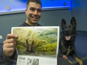 The 2020 Vancouver Police dog calendar is now on sale. VPD dog handler Const. Dennis Jesus and police service dog Gibbs will be selling the calendars downtown on Thursday.