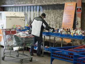 Sorting through cans and bottles at Regional Recycling Vancouver.