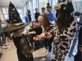 Staff and patients take part in the trick-or-treat event at BC Children's and BC Women's hospitals Thursday, October 31, 2019.