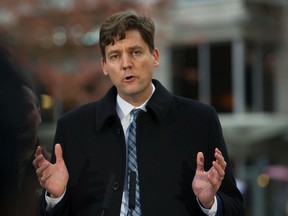 Attorney General David Eby makes an announcement regarding legal aid in British Columbia with the Association of Legal Aid lawyers and the Legal Services Society in Vancouver, BC, October 15, 2019.