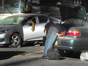 Scenes from the filming of The Stand, an adaptation of a Steven King movie, in downtown Vancouver, BC., October 27, 2019.