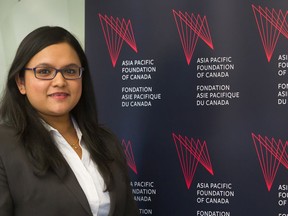 Sreyoshi Dey, one of the lead writers of a report following the Asia Pacific Foundation's latest national opinion poll which looks at Canadian attitudes about the immigration from Asia of skilled and talented workers.
