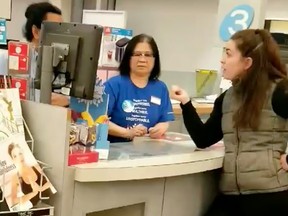 A customer at a Burnaby Shoppers Drug Mart berates staff for speaking Chinese.