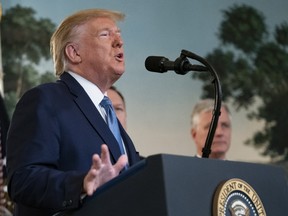 U.S. President Donald Trump speaks during a news conference at the White House in Washington, D.C., U.S., on Wednesday, Oct. 23, 2019. Trump said he is lifting recently imposed sanctions against Turkey after the country complied with a cease-fire agreement with Kurdish forces in Syria.