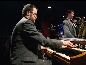 Organist Chris Hazelton plays with the Jill Townsend Jazz Orchestra at the Shadbolt Jazz Walk on December 12.