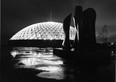 March 22 1974. Like a weird moon on a prehistoric landscape the conservatory on Little Mountain lights up each night to cast magic spell over city. Ken Oakes / Vancouver Sun