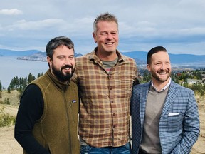CedarCreek Estate Winery’s Taylor Whelan (winemaker), Kurt Simcic (viticulturist) and general manager Graham Nordin.