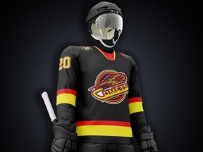 The Utica Comets will wear a version of the Vancouver Canucks' "flying skate" sweater twice during the 2019-20 American Hockey League season. [PNG Merlin Archive]