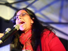 SEATTLE, WA - MARCH 08: Seattle City Councilmember Kshama Sawant speaks at rally at Westlake Center on March 8, 2017 in Seattle, Washington. Sawant is currently trailing in her bid for reelection.