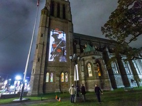 For four evenings leading up to and including Remembrance Day (Nov. 8-11), photos of Victorians and other Canadians will be projected several stories high onto the south tower of Christ Church Cathedral.