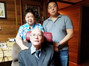 George Kong (middle), with his wife Molly and son Andrew, was diagnosed with ALS in April 2017. George would have suffered immeasurably if he were not able to obtain the necessary assistive medical equipment for his needs from the ALS Society of BC's Equipment Loan Program.
