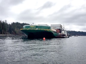 The Canadian Coast Guard and Transport Canada have responded after a barge ran aground on Quadra Island.