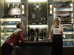 Kristen Stewart, left, with Elizabeth Banks in "Charlie's Angels." Banks also wrote and directed the film. (Nadja Klier/Sony Pictures Entertainment)