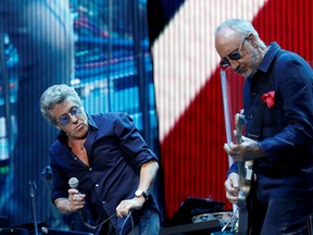 Roger Daltrey (L) and Pete Townshend of The Who perform at Desert Trip music festival at Empire Polo Club in Indio, California U.S., October 9, 2016.