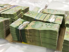 Cocaine and cash seized by Surrey RCMP's gang enforcement team in November.