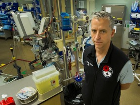 Dr. Philip Dawe is a trauma and general surgeon at VGH and serves as the medical director for the Canadian Forces Trauma Training Centre (West). He is shown at VGH in Vancouver.