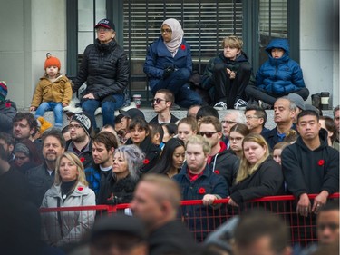 VANCOUVER, BC - November 11, 2019  - People from many cultures pay their respect during Remembrance Day ceremony at Victory Square in Vancouver, BC, November 11, 2019.  (Arlen Redekop / PNG staff photo) (story by Sue Lazaruk) [PNG Merlin Archive]