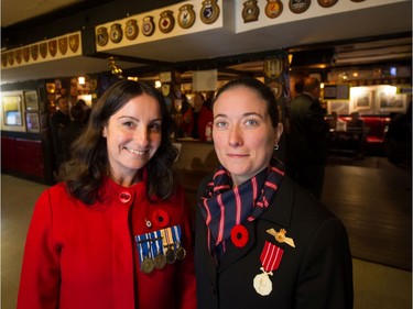 VANCOUVER, BC - November 11, 2019  - Female war veterans, Michelle Carter (left) and Lauren Armstrong at Billy Bishop Legion pub following Remembrance Day ceremony in Vancouver, BC, November 11, 2019.  (Arlen Redekop / PNG staff photo) (story by Sue Lazaruk) [PNG Merlin Archive]