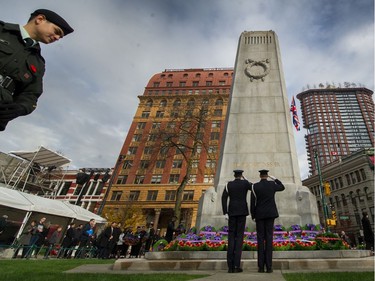 VANCOUVER, BC - November 11, 2019  - Salutes at the cenotaph during Remembrance Day ceremony  at Victory Square in Vancouver, BC, November 11, 2019.  (Arlen Redekop / PNG staff photo) (story by Sue Lazaruk) [PNG Merlin Archive]