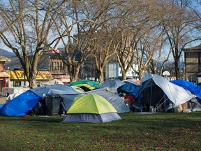 Tents at Oppenheimer Park in Vancouver on Nov. 27.