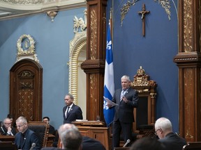 The crucifix of the Speaker's chair in the Quebec National Assembly has been removed.