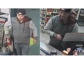 Mounties in B.C.'s Southern Interior have released images of a man suspected of multiple crimes across the region in the past week.
