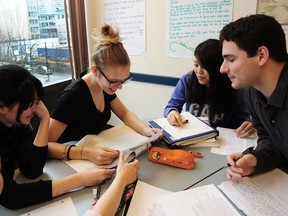 Foreign students study English in Vancouver.