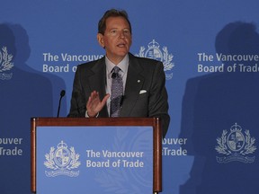 White Claw creator  Anthony von Mandl speaks at the Vancouver Board of Trade luncheon in Vancouver, Wednesday, April 23, 2014.