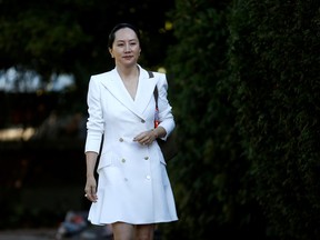 Huawei Technologies Chief Financial Officer Meng Wanzhou leaves her home to appear in B.C. Supreme Court for a hearing in Vancouver on Sept. 30, 2019.