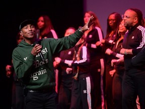 Pharrell Williams performs onstage during Soundcheck: A Netflix Film and Series Music Showcase on November 04, 2019 in Los Angeles, California.