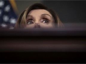 Speaker of the House Nancy Pelosi (D-CA) speaks during a press conference after the House of Representatives voted to impeach President Donald Trump at the U.S. Capitol on December 18, 2019 in Washington, DC. On Wednesday evening, the U.S. House of Representatives voted 230 to 197 and 229 to 198 to impeach President Trump on two articles of impeachment charging him with abuse of power and obstruction of Congress.