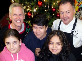 Streetfront Alternative Middle School teacher Trevor Stokes and students Hazel Kerr-Pronovst, Drey St. Denis and Nakita Russ had a turkey-and-trimmings Christmas lunch prepared by big-time restaurateur David Hawksworth.