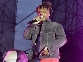 Juice Wrld performs in concert during his "Death Race for Love Tour" at The Skyline Stage at The Mann Center for the Performing Arts on Wednesday, May 15, 2019, in Philadelphia. (Photo by Owen Sweeney/Invision/AP)