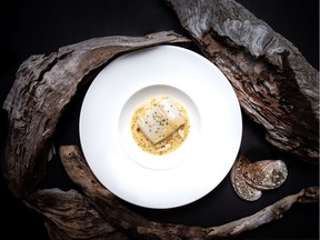 Duck fat poached halibut from Table One. Photo: Leila Kwok.