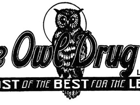 Logo for the Owl Drug Company in the Dec. 21, 1920 Vancouver Province.