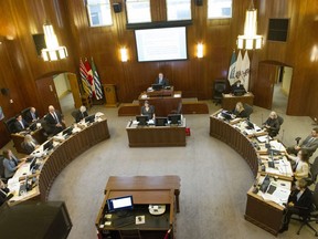 Vancouver city council debates the 2020 budget in council chambers at Vancouver city hall earlier this week.