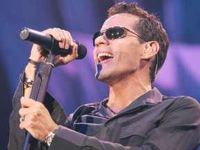Singer Marc Anthony performs at the Air Canada Centre in Toronto, Tuesday, July 16, 2002.