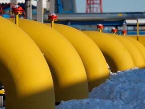 Gas pipelines are pictured at the Atamanskaya compressor station, part of Gazprom's Power Of Siberia project outside the far eastern town of Svobodny, Russia.