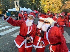 Stanley Park was a sea of red Saturday morning as the inaugural five-kilometre Santa Run — in support of the B.C. Professional Fire Fighters' Burn Fund — attracted more than 400 jolly runners. The event made for wonderful pictures and visuals.