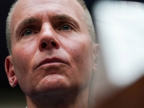 Former Boeing Chief Executive Dennis Muilenburg testifies before the House Transportation and Infrastructure Committee during a hearing on the grounded 737 Max in the wake of deadly crashes, on Capitol Hill in Washington, U.S., October 30, 2019.