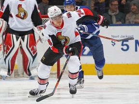 Senators defenceman Mark Borowiecki foiled a robbery attempt in the Gastown district of Vancouver on Sunday. (Claus Andersen/Getty Images)