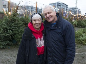 Mario Camillo of Arbutus Christmas Trees with his sister, Gita. This will be its last year on a small piece of city-owned land at Arbutus and Broadway, as the new Broadway subway line will displace it.