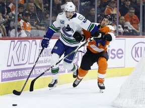 Elias Pettersson of the Vancouver Canucks is learning to squeeze out the intensity in his spare time away from the rink. He just hit the 100-game mark in the NHL.