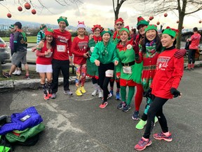 More than 700 runners and walkers took part in Saturday's fifth annual Big Elf Run and 1K Wee Elf Run in Stanley Park to celebrate the festive season and raise awareness and gift totals for the Lower Mainland Christmas Bureau.