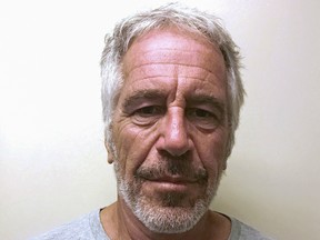 Jeffrey Epstein appears in a photograph taken for the New York State Division of Criminal Justice Services' sex offender registry.