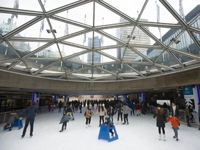 File photo: Skaters at the Robson Square Ice Rink in downtown Vancouver, B.C.